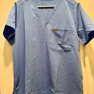 FIGS Light Blue V-Neck Scrub Top